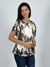 Blusa con Amarra Lirios Estampados