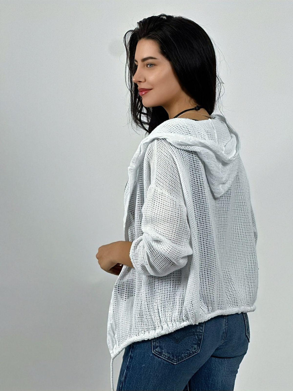 Bomber Italiana Tejida Bordes con Brillos