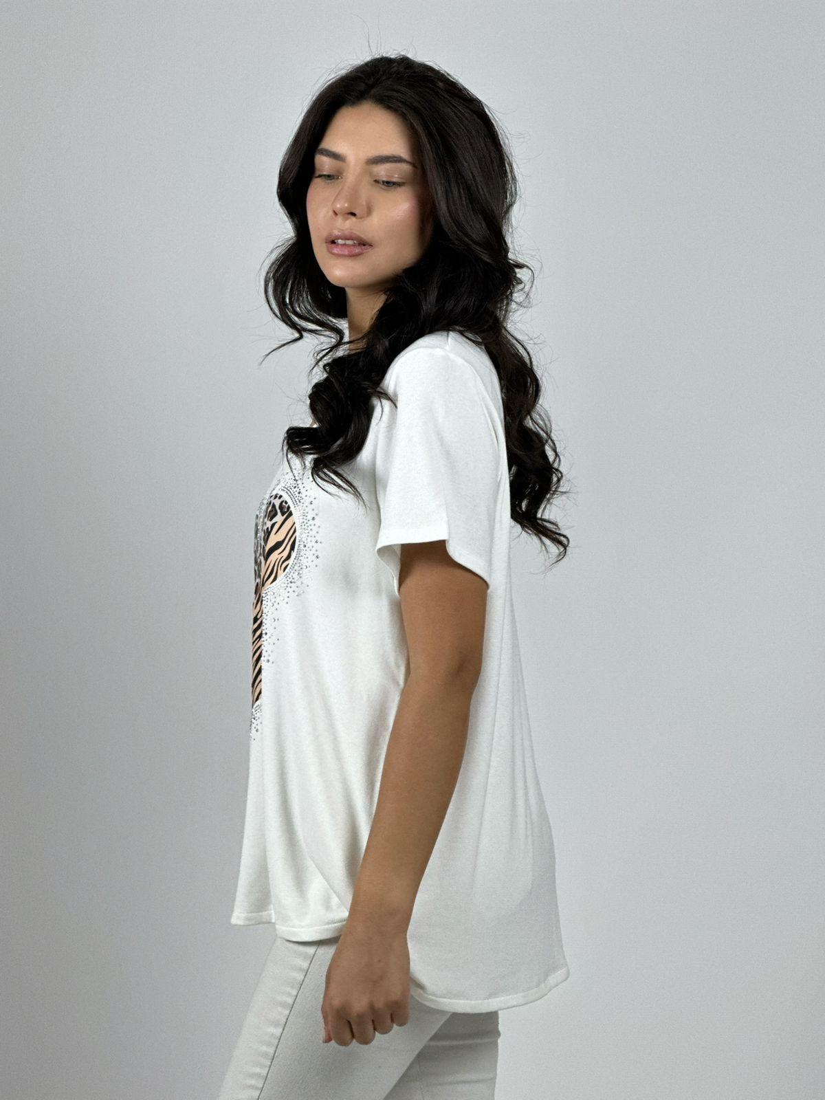 Polera Algodón Mickey Con Brillos