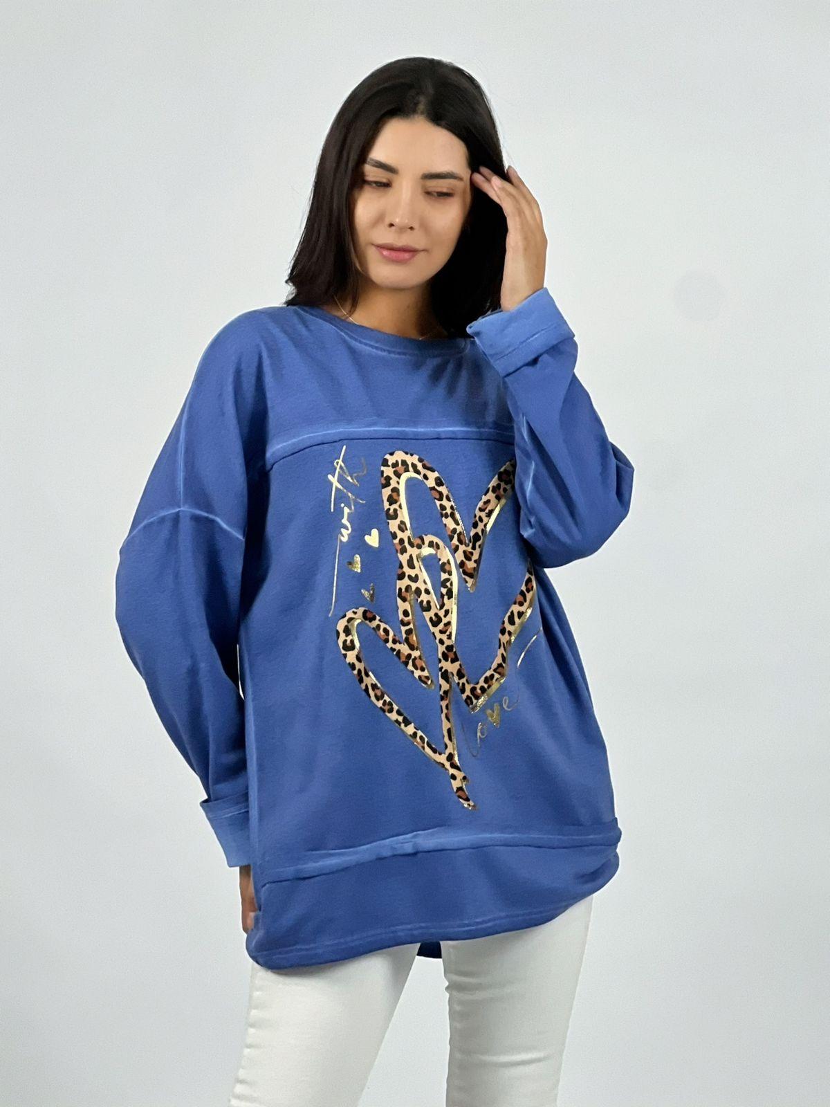 Polerón Algodón Doble Corazón Print