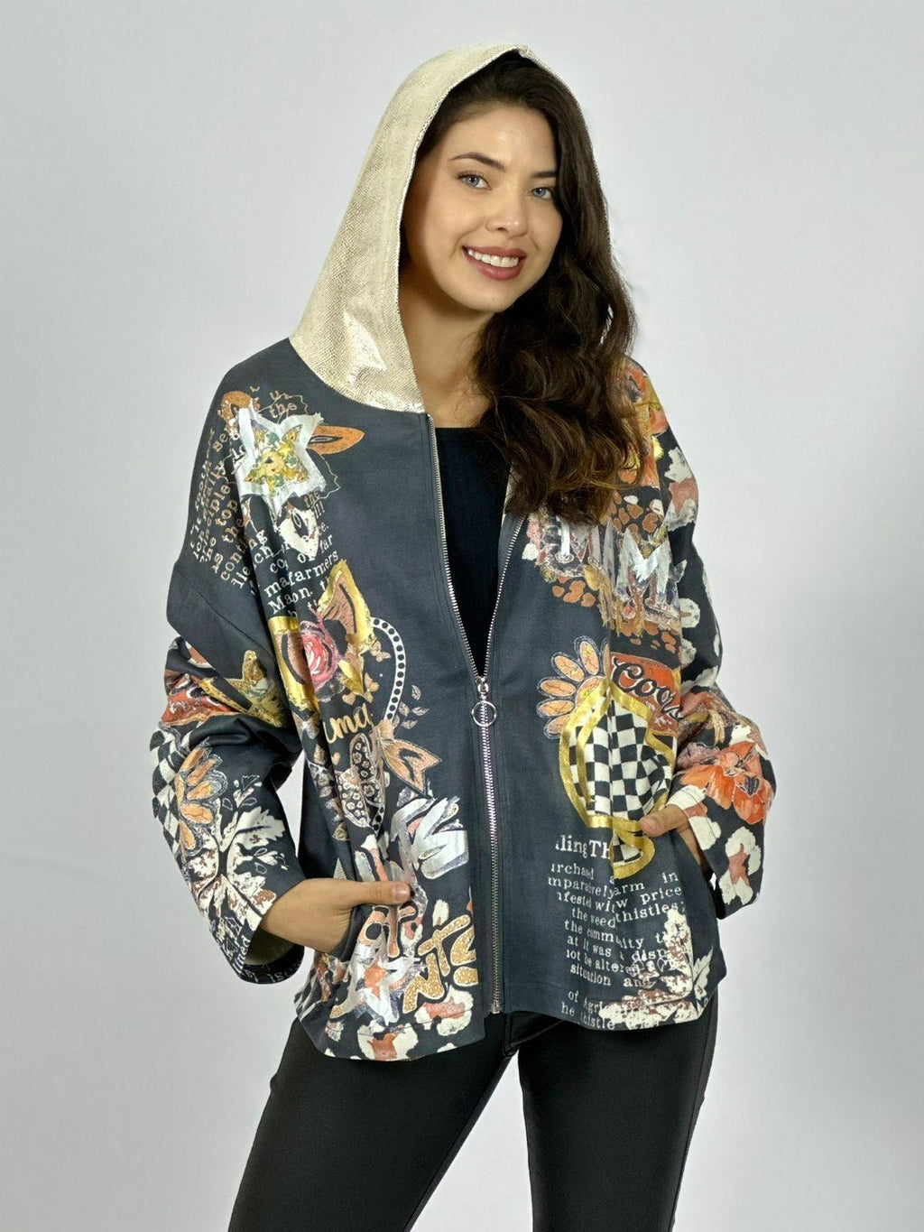 Polerón Gamuza Estampado Flores Print Mariposas