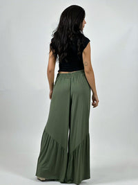 Palazzo Algodón Casual con Faroleos