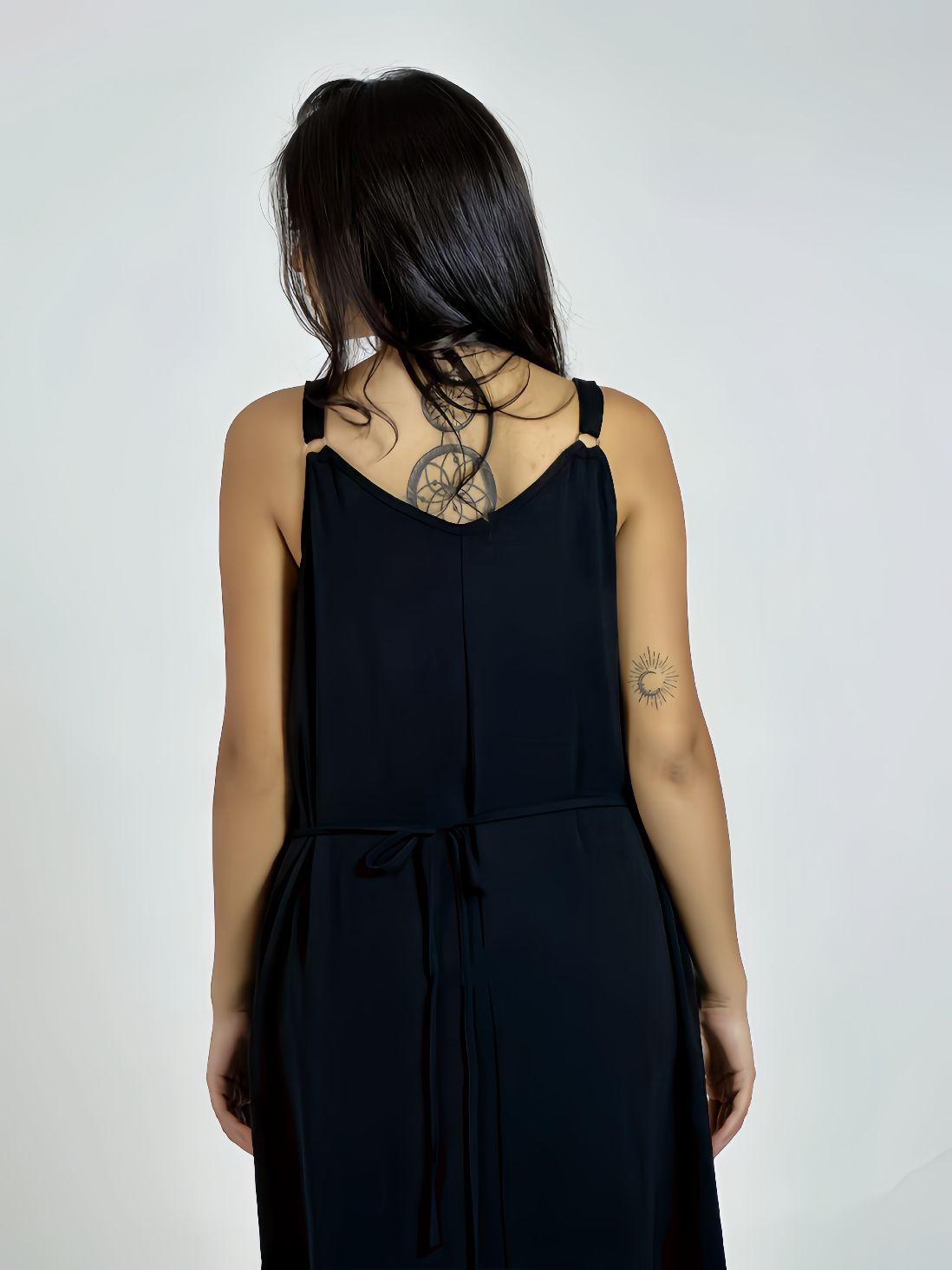 Vestido Lino Corazón Doble Tejido y Brillos