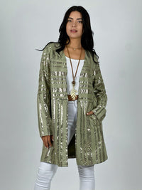 Chaqueta Gamuza Líneas Brillantes