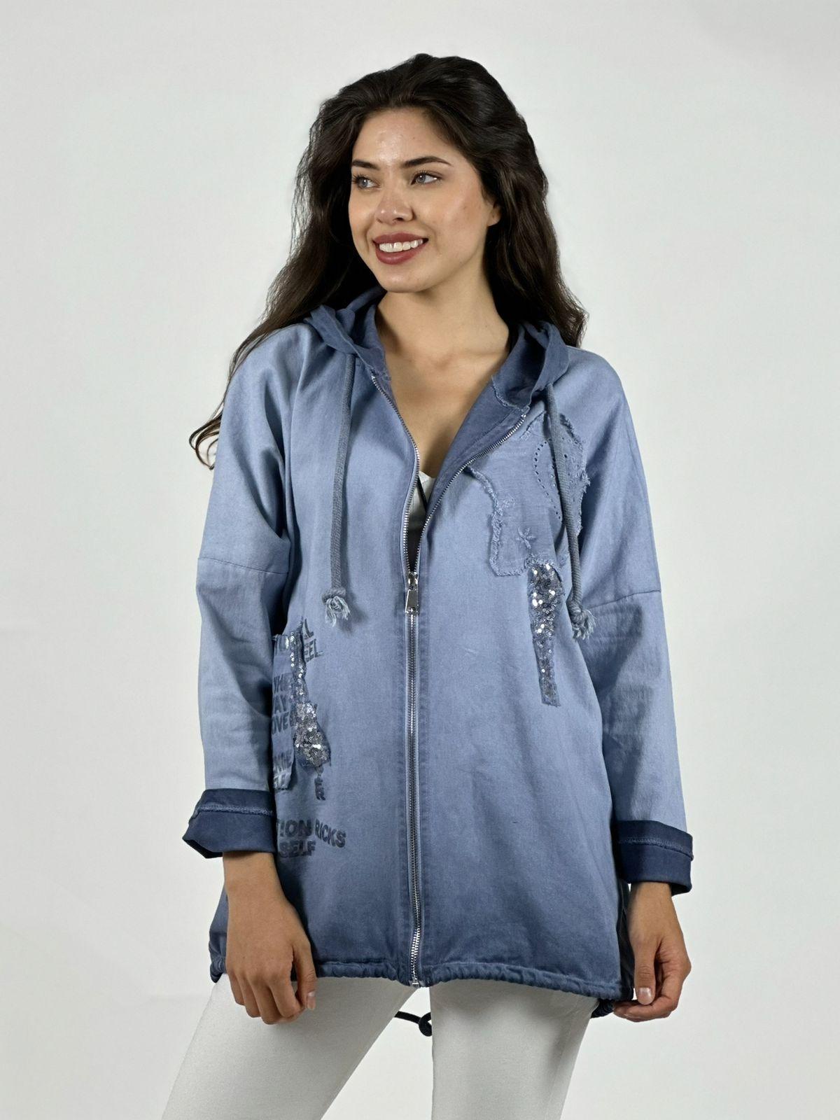 Polerón Algodón Con Cierre y Letras