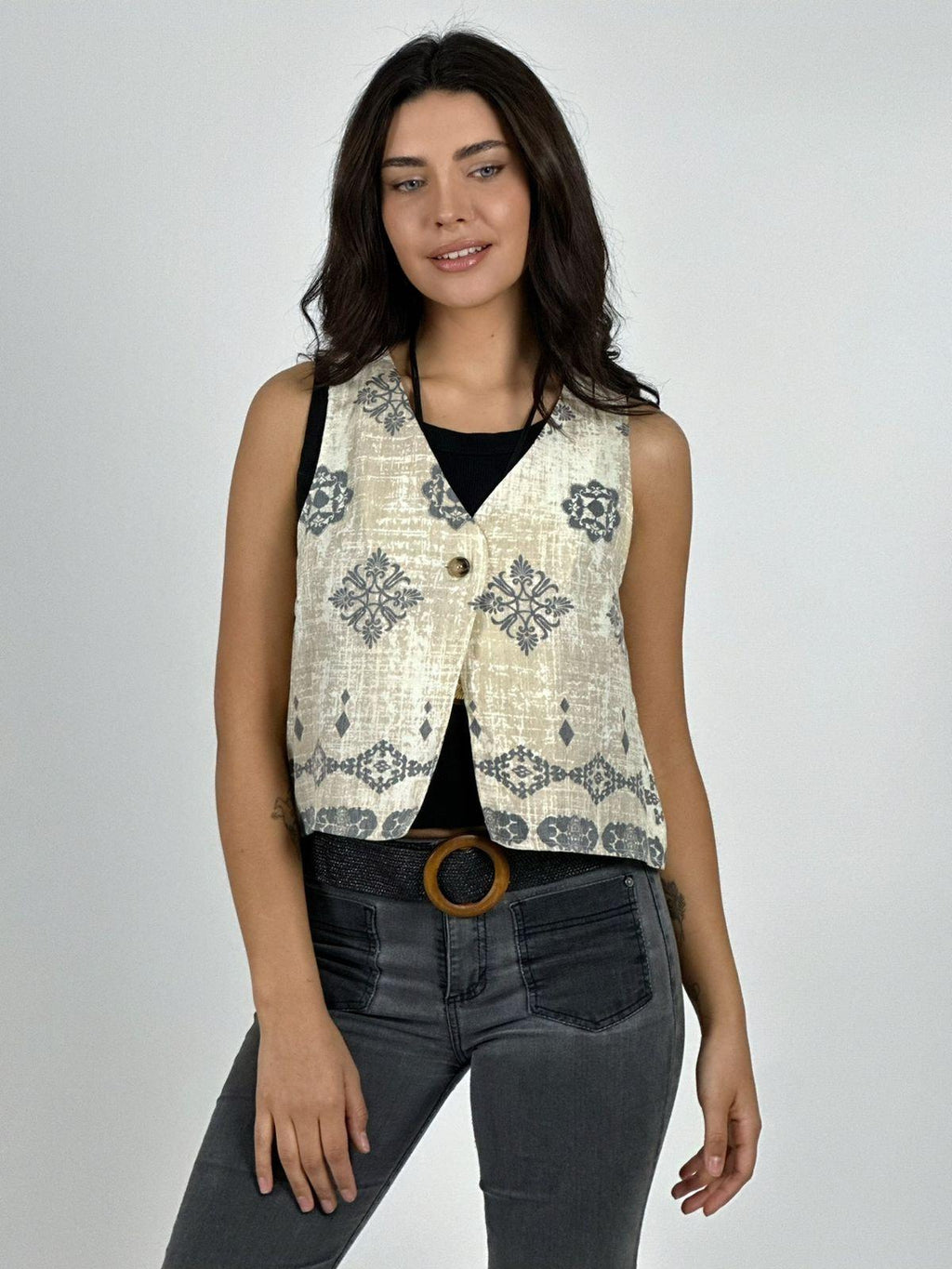 Pantalón y Gillette Viscosa Estampado Boho