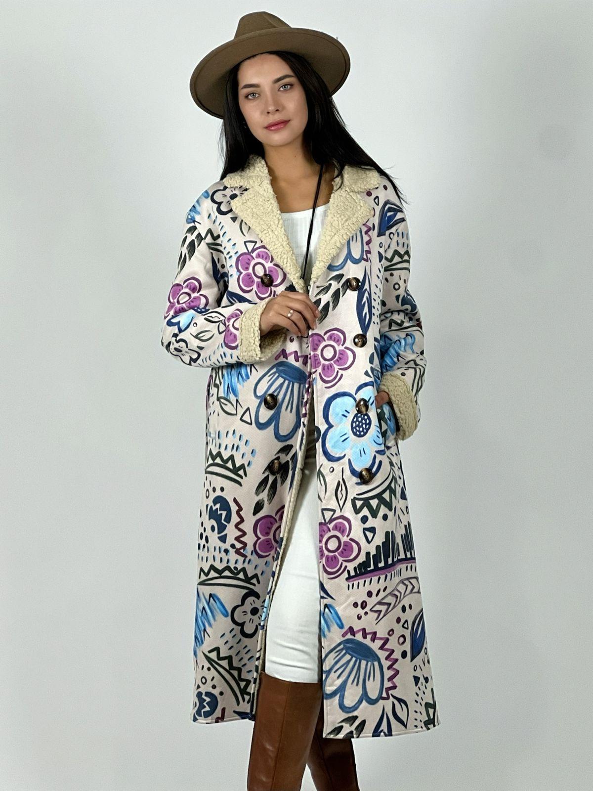 Abrigo Estilo Italiano Diseño Flores