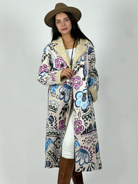 Abrigo Estilo Italiano Diseño Flores