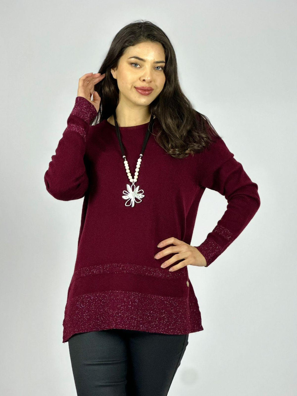 Sweater Spandex Bordes con Brillos