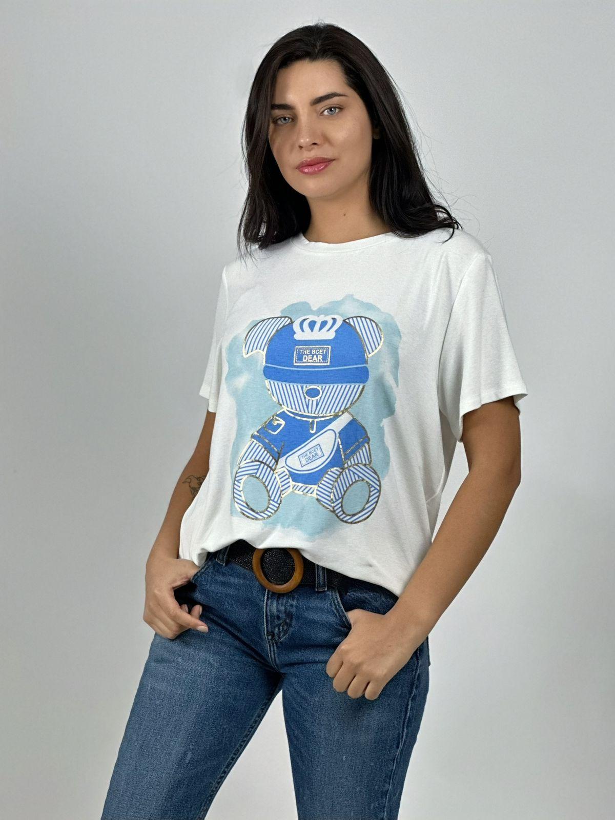 Polera Algodón Osito Líneas