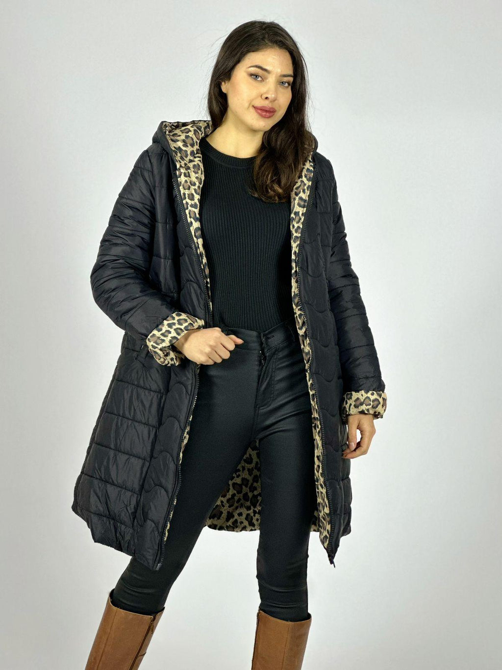 Parka Acolchada Forrado Print