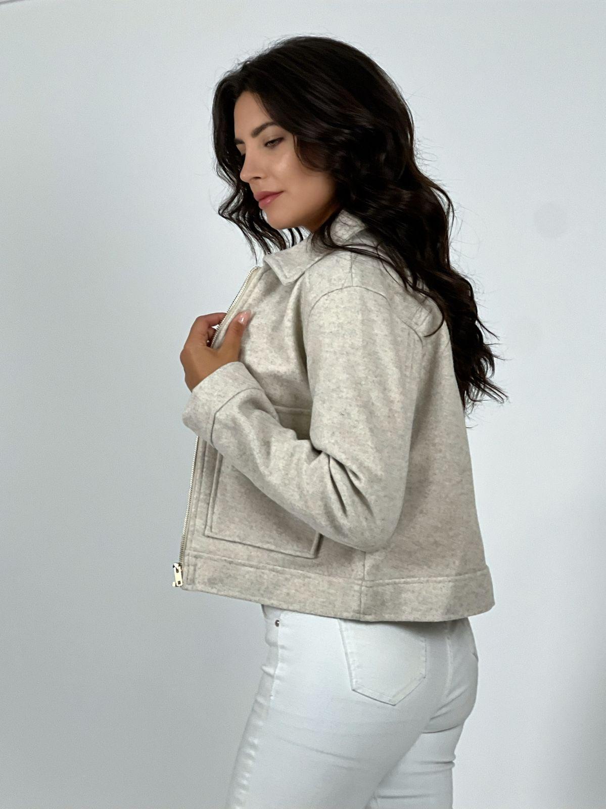 Chaqueta Paño Forrada Con Bolsillos