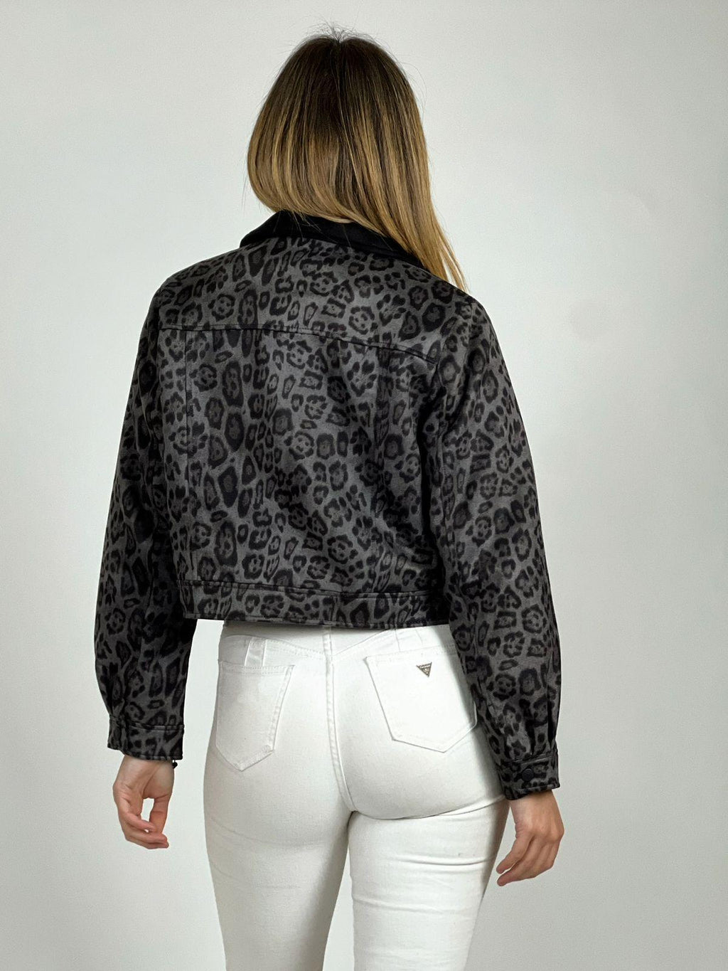 Chaqueta Print de Gamuza con Forro