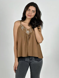 Polera Lino Lencera Bordes Boho