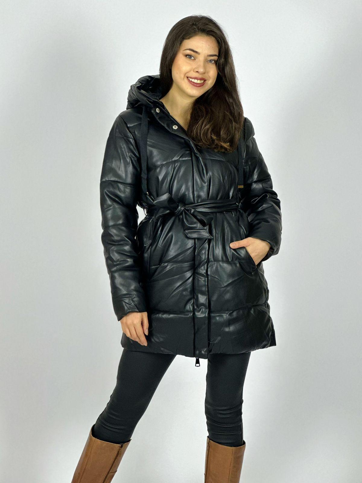 Parka Acolchada Con Cinturón