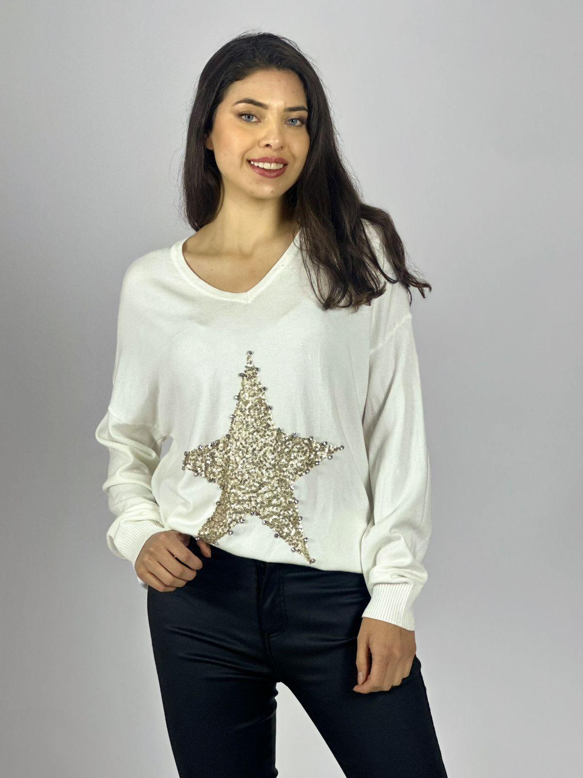 Sweater Spandex Estrella Brillos