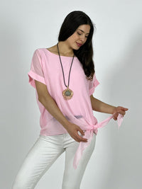 Blusa con Gaza Forrada Anudada