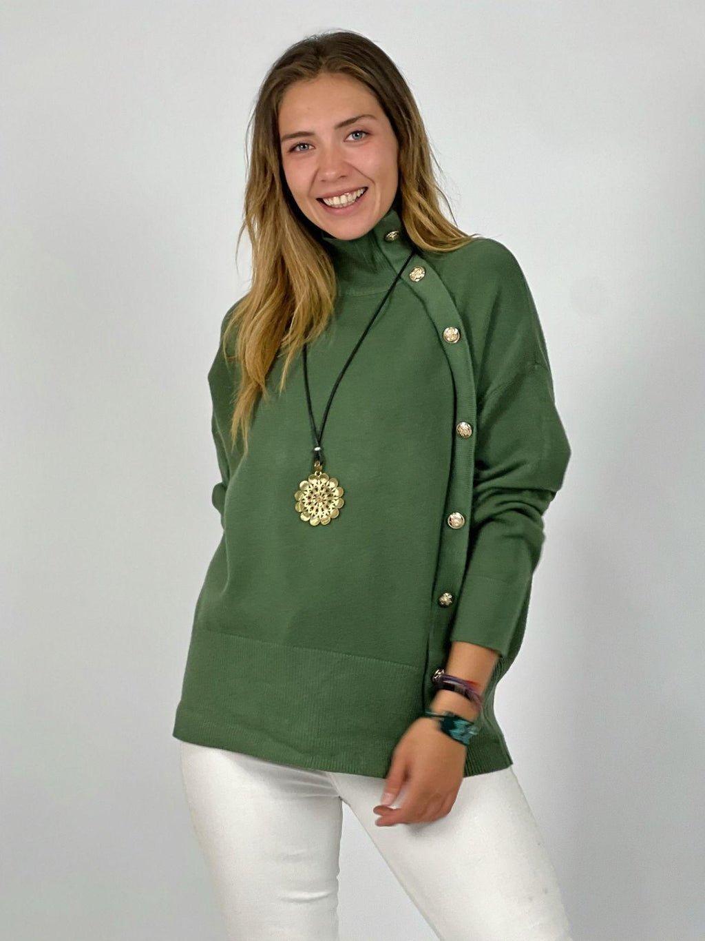 Sweater Lana Botones Dorados