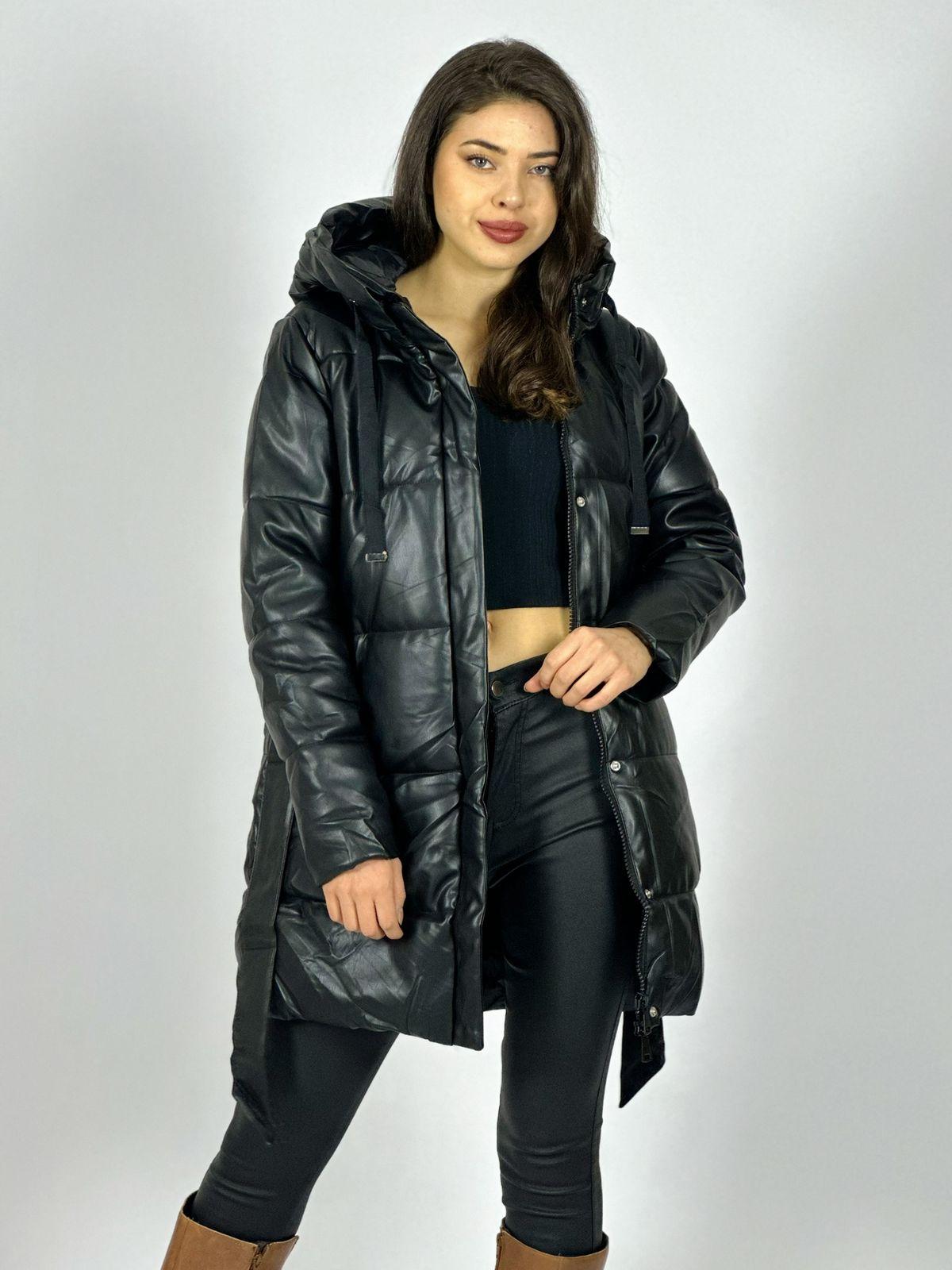 Parka Acolchada Con Cinturón
