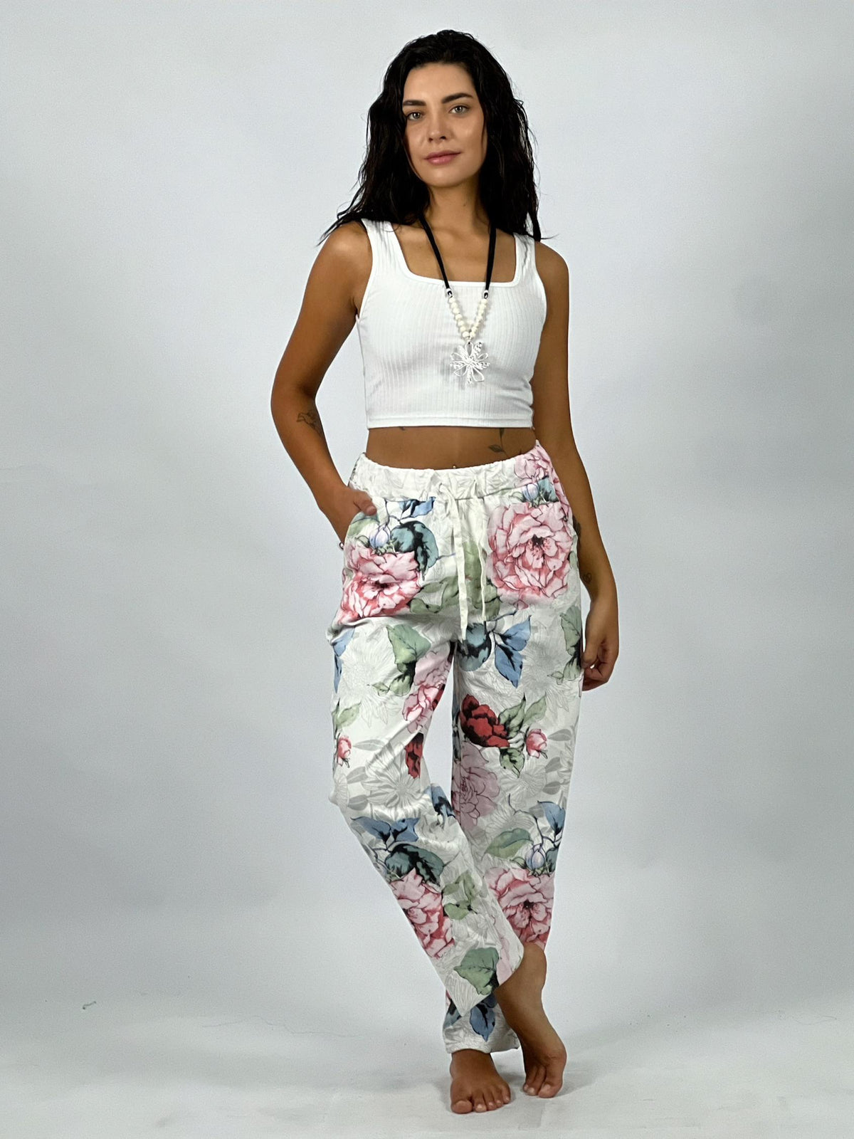 Jogger Italiano Gabardina Floral