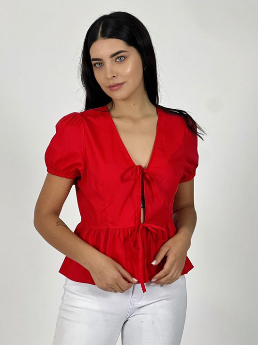 Blusa Lino Con Amarres