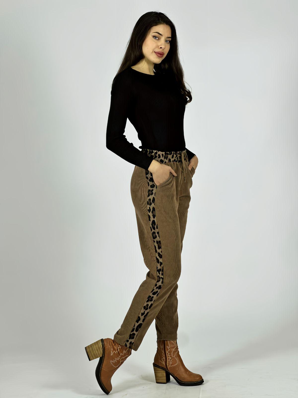 Jogger Cotelé Bordes Print