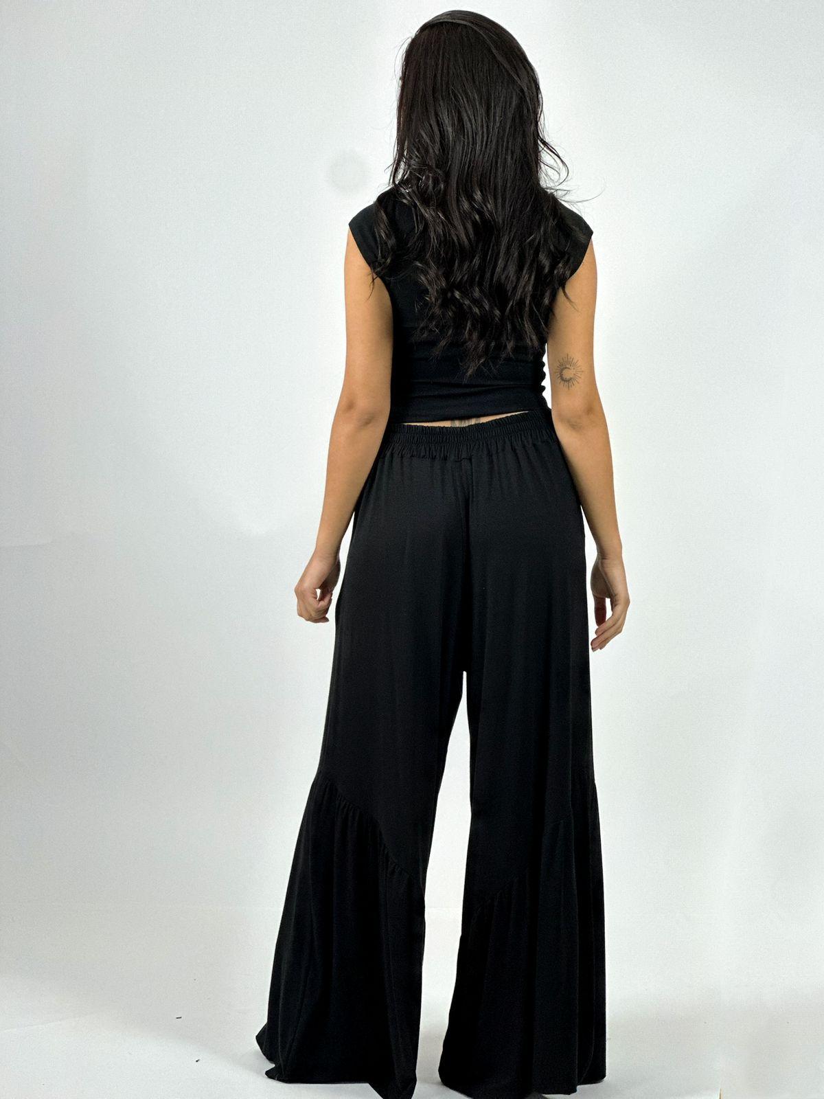 Palazzo Algodón Casual con Faroleos