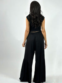 Palazzo Algodón Casual con Faroleos