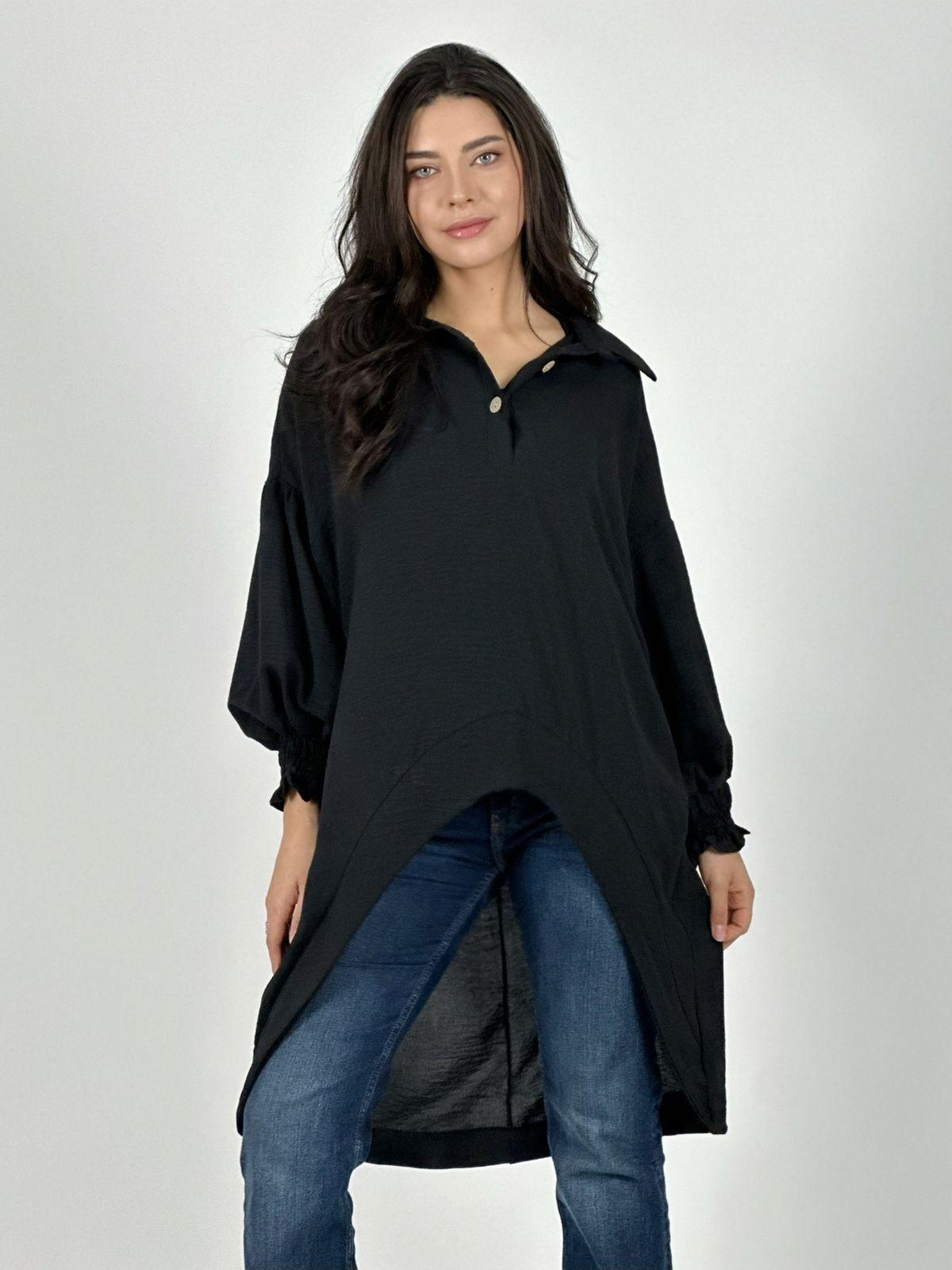 Blusón Camisero Tela Cey Con Botones