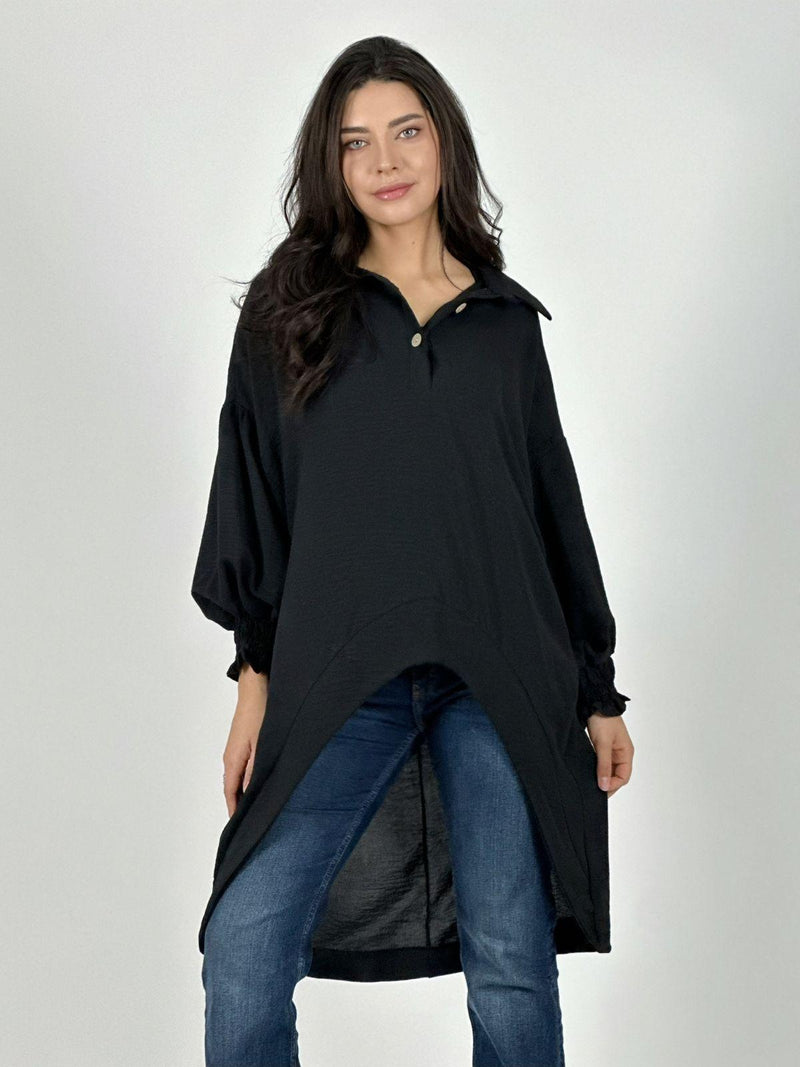 Blusón Camisero Tela Cey Con Botones