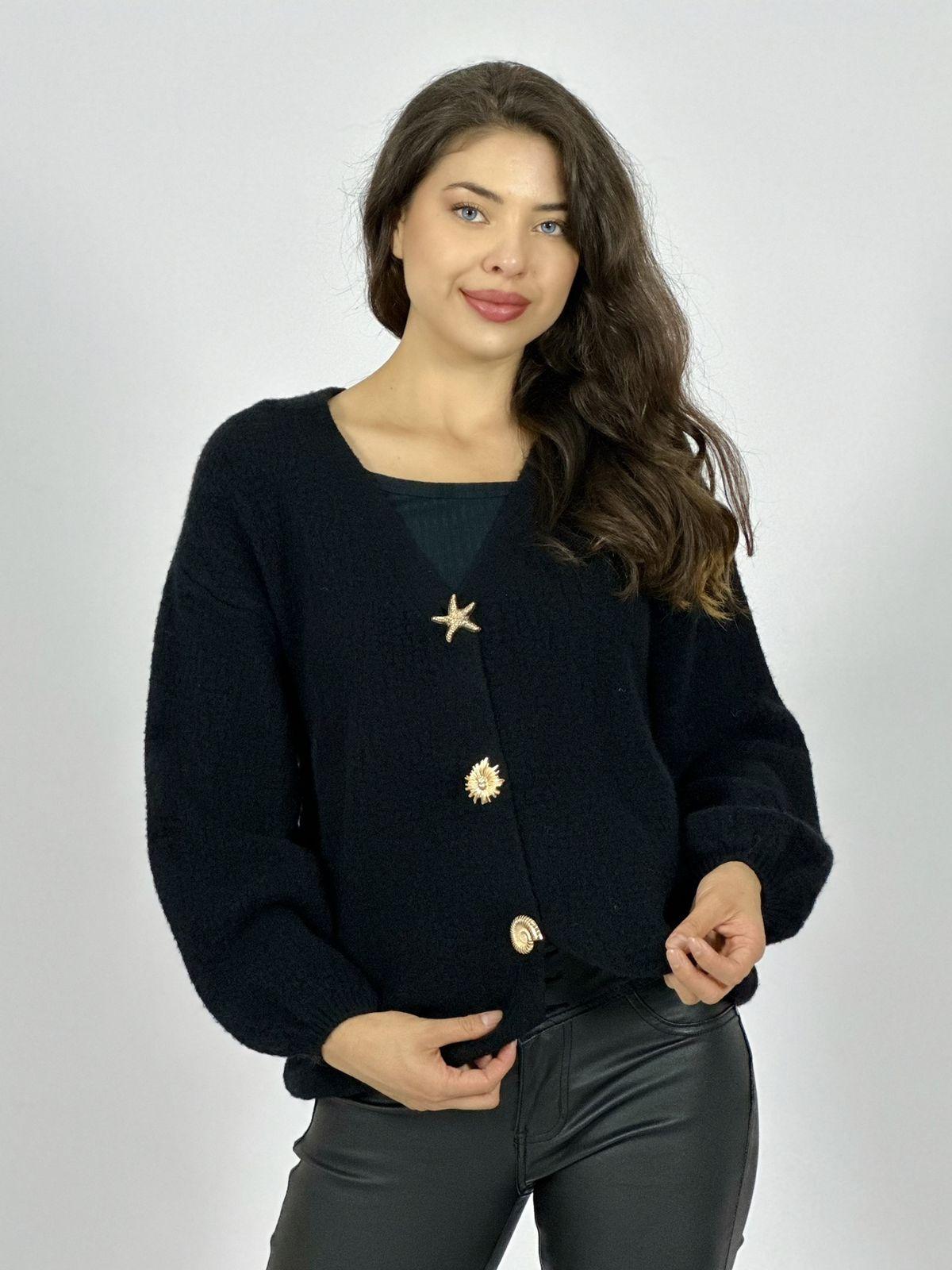 Sweater Lana Botones Caracolas y Estrellas