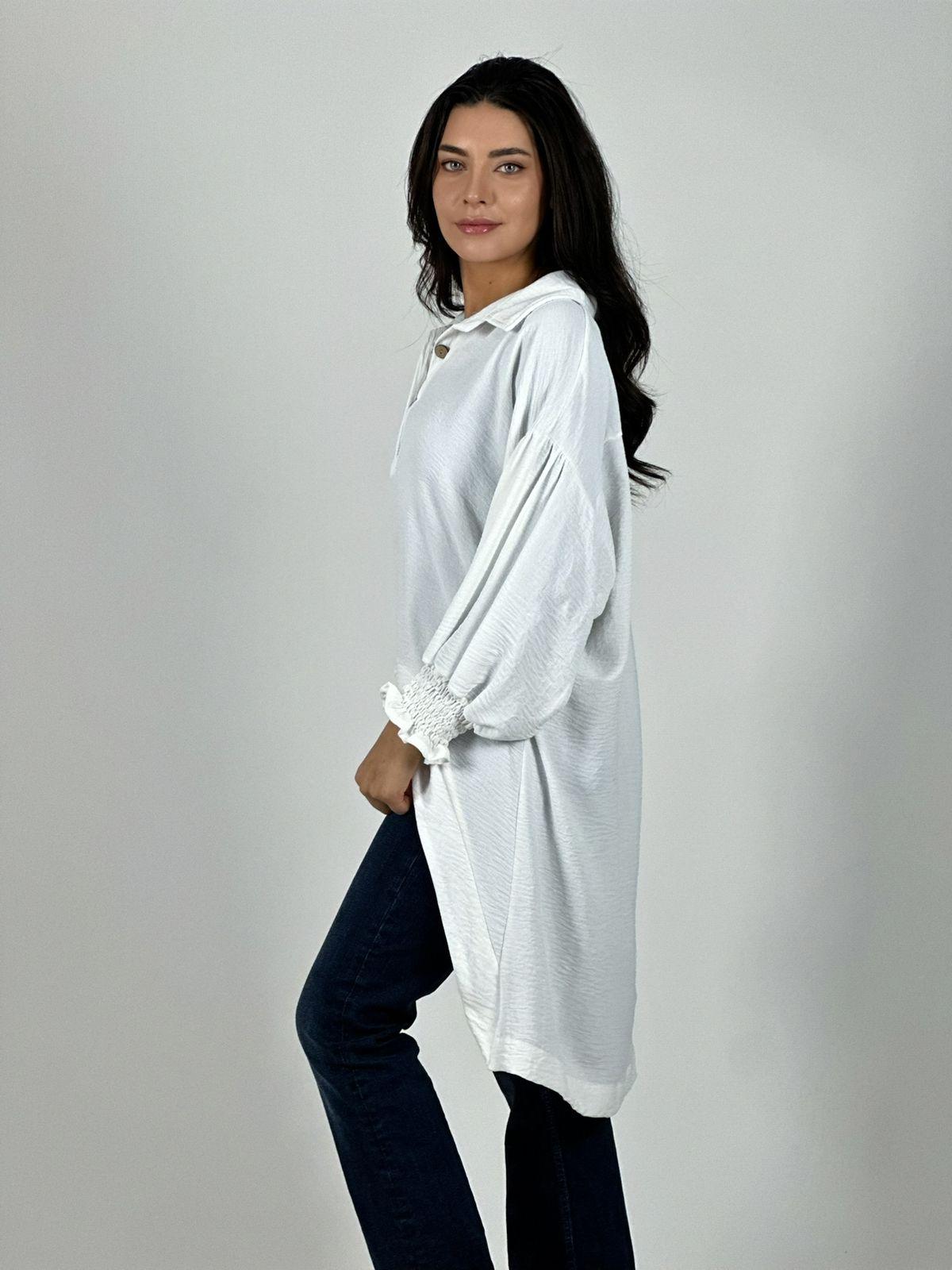 Blusón Camisero Tela Cey Con Botones