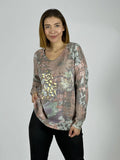 Sweater Cuello V Flores y Print