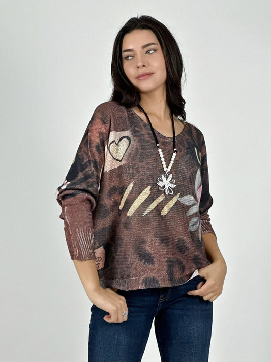 Sweater Tejido Italiano De Hilo Print
