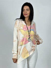 Sweater Spandex Flor de Loto Brillos