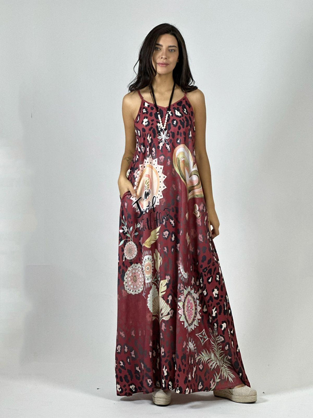 Vestido Viscosa Print con Corazón