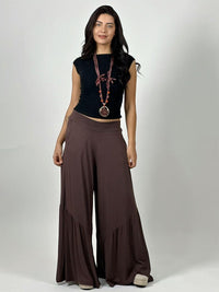 Palazzo Algodón Casual con Faroleos