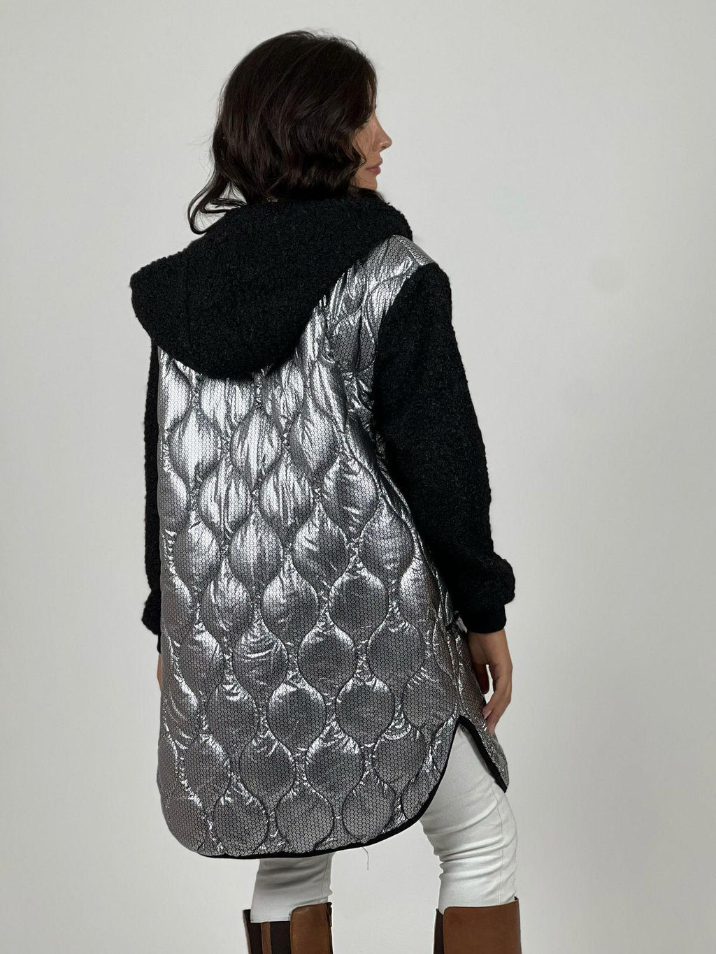 Parka Acolchada Metalizada con Chiporro