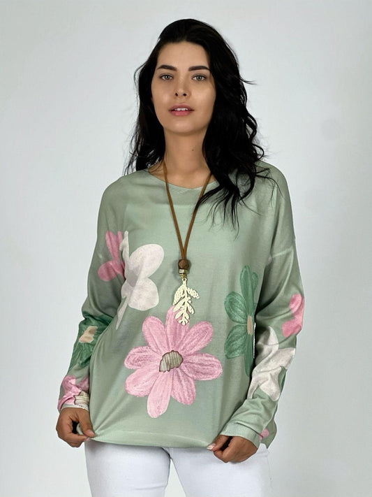 Sweater de Hilo con Flores