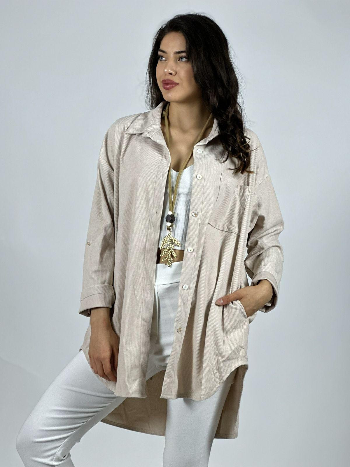 Abrigo Cotelé Delgado Alas Brillantes Dorso