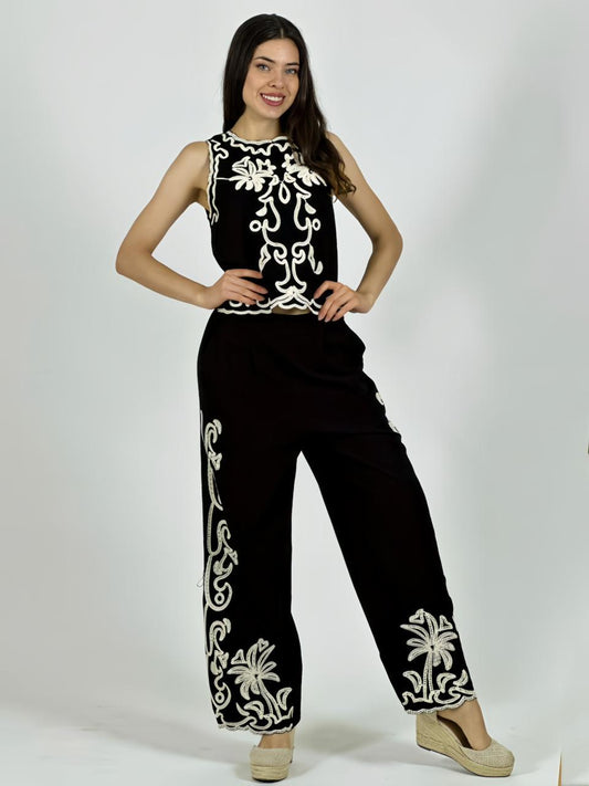 Conjunto de Lino Bordado