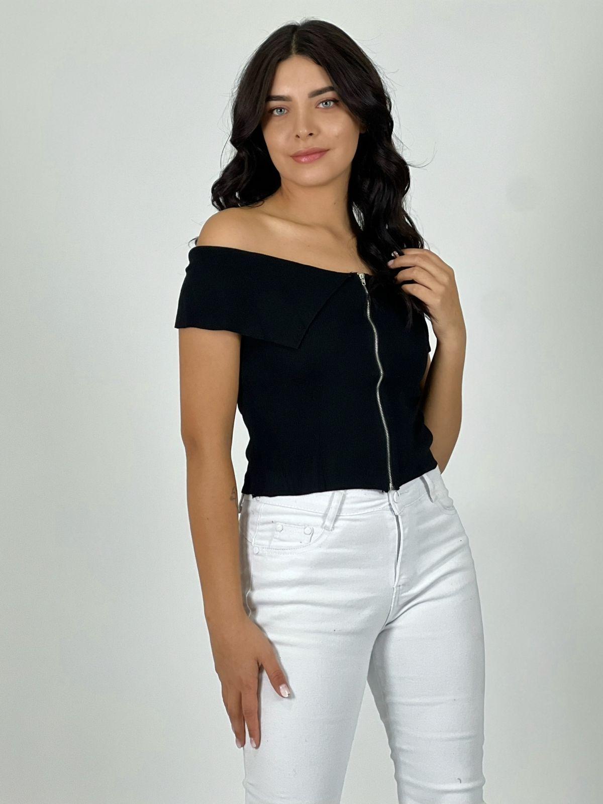 Polera Top Con Cierre