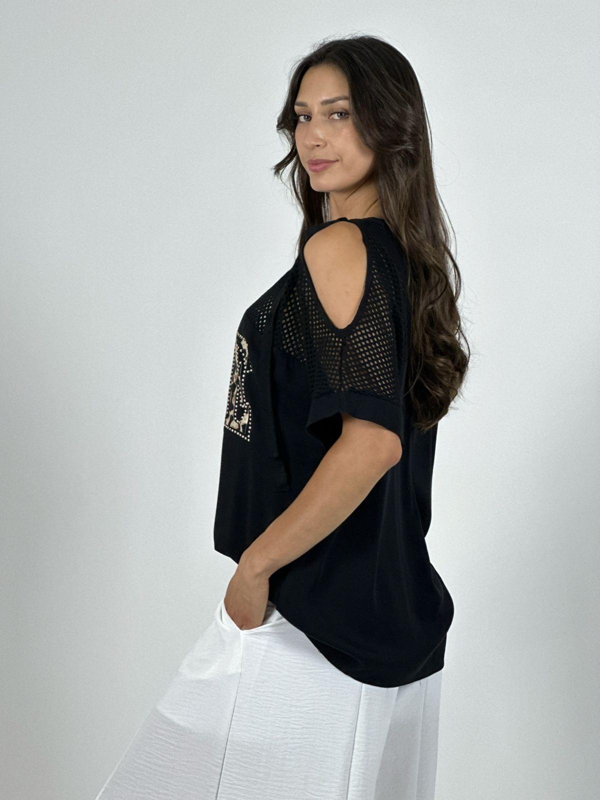 Polera Lino Hombros Tejidos LOVE Print