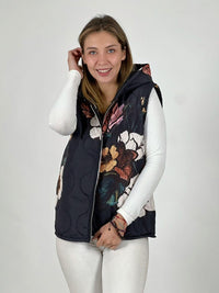 Parka Italiana Corta Estampado Flores