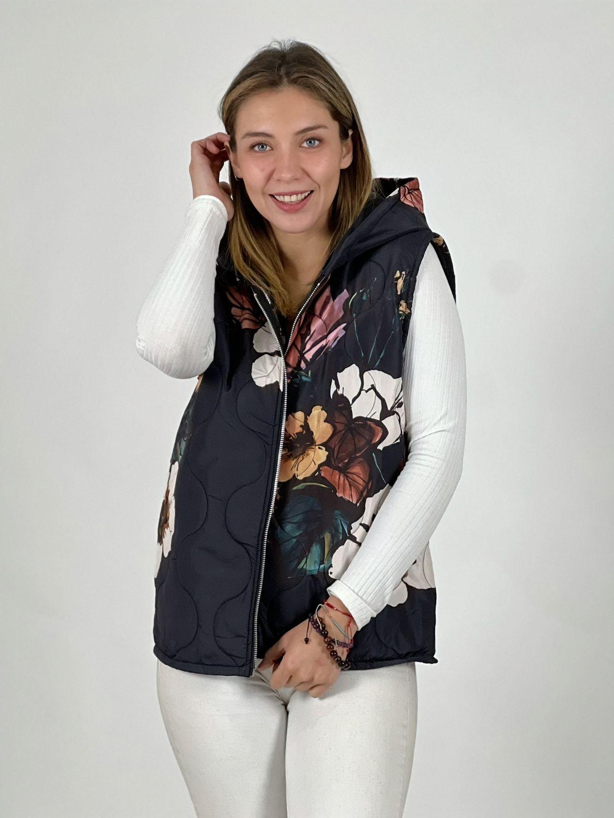 Parka Italiana Corta Estampado Flores