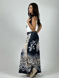 Palazzo Satin Boho Chic Print con Flores