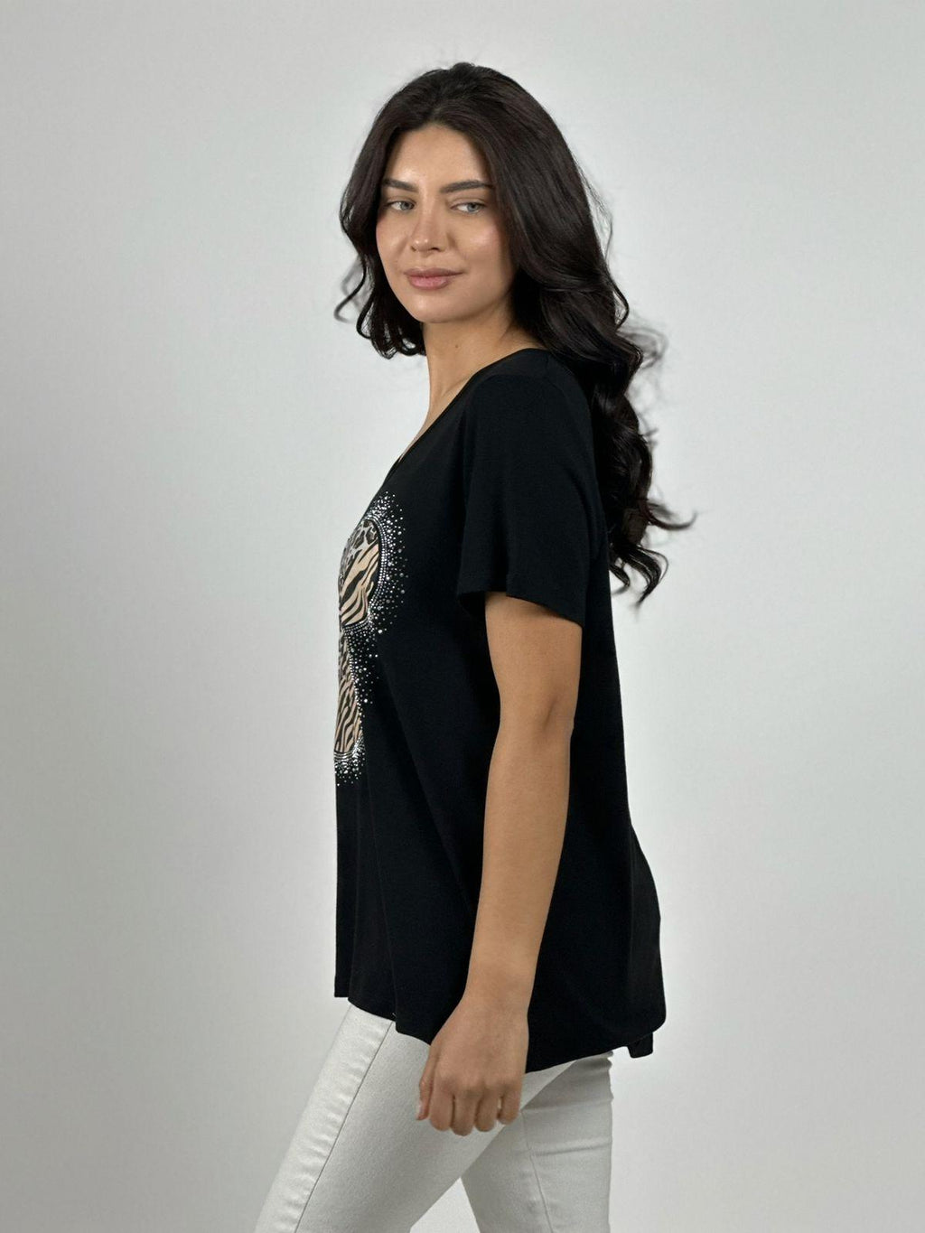 Polera Algodón Mickey Con Brillos