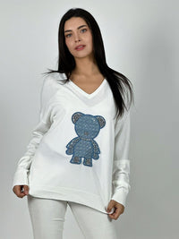 Sweater Spandex Diseño Osito Brillante