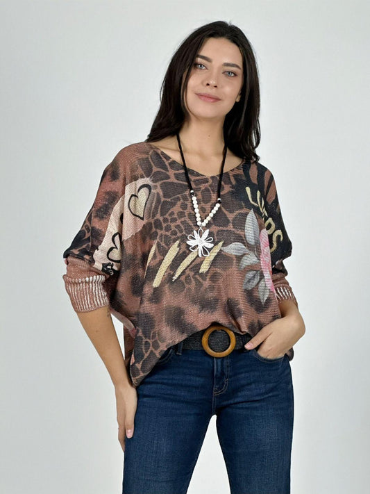 Sweater Tejido Italiano De Hilo Print