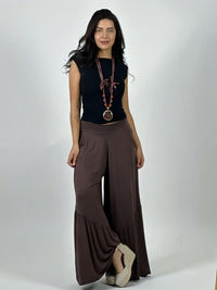 Palazzo Algodón Casual con Faroleos